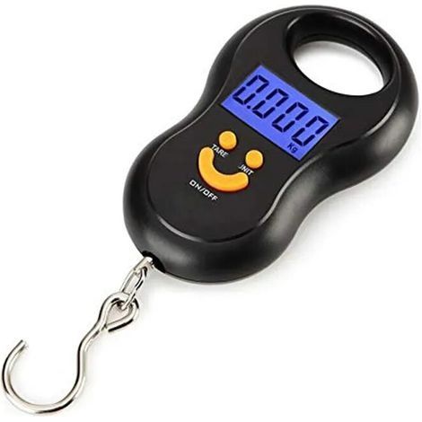 Balance électronique noire à suspendre 50kg 10g LCD rétro-éclairage balance numérique poids de pêche balance de poche balance à bagages (1/5)
