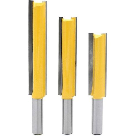 3-Piece 8mm Shank Extra Long Milling Cutters, Wood Milling Cutter, Extra Long Straight End Mill, 8mm x 1/2" x 50.8mm, 8mm x 1/2" x 63mm, 8mm x 1/2" x 76mm (1/4)
