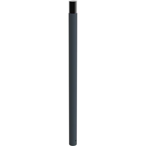 Potelet à sceller Ténor - acier - tête bombée inox et tube Ø 76 - anthracite mat - RAL 7016 (1/2)