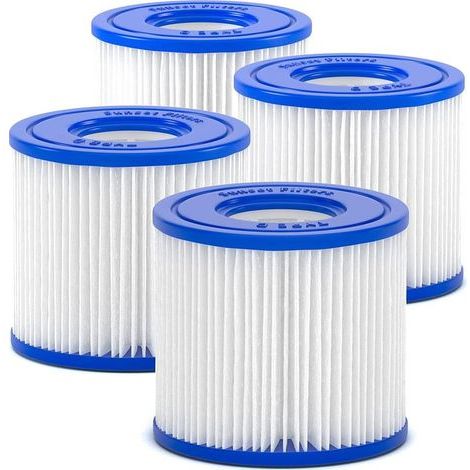 4x Lay-Z-Spa Filterkartusche Größe VI kompatibel mit Bestway VI Filterkartusche für Schwimmbad, für Lay-Z-Spa, Miami, Vegas, Palm Springs, Paris Monaco, (1/5)