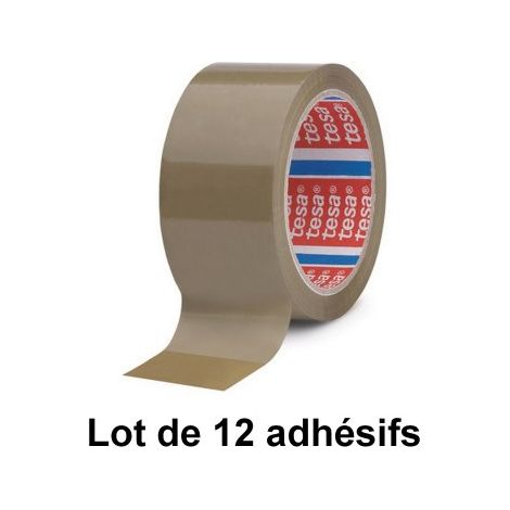 Ruban adhésif emballage PP havane, 50 mm x 100 m - tesa® 04089 - Lot de 12 adhésifs