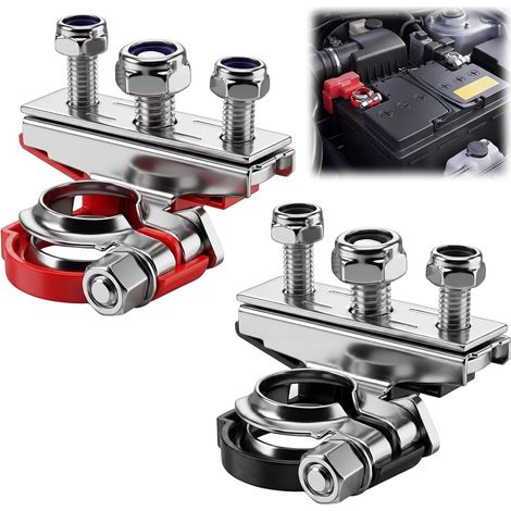 1 paio di connettori batteria 12V 24V a 3 vie connettore terminale batteria con guarnizione protettiva bullone M8 M6 per auto Van Caravan Campin (1/5)