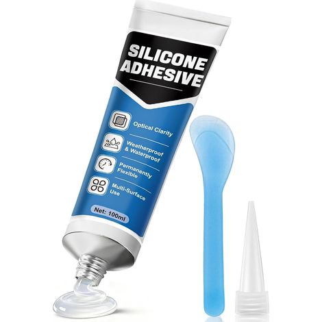 Silicone Transparent, Colle Plastique Extra Forte, 100 ml, Résistante Eau (1/5)