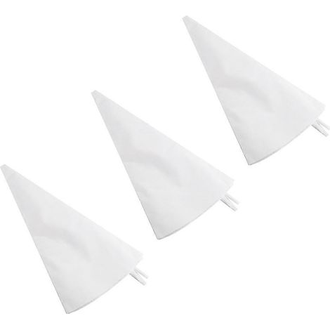 Poche à douille réutilisable en toile de coton blanc, compatible avec la décoration de gâteaux (lot de 3). (1/5)