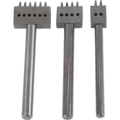 Jeu de 3 poinçons d'espacement pour outils de travail du cuir, poinçonnage de trous de ceinture (5 mm (2+4+6)) (1/4)