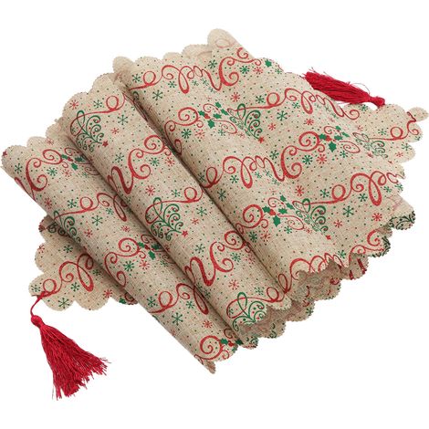Nappe de Noël élégante et raffinée, motif classique, nappe en lin résistant, style britannique.