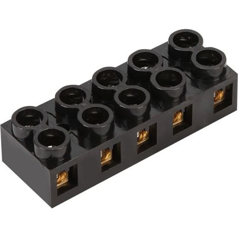 Barrette de Dominos Électriques, Bornes Électriques, jusqu'à 53 mm, raccordement électriquem 10A, Noir (1/4)