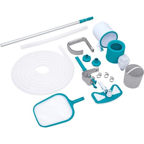 TrAdE Shop Traesio - Kit Completo Per Cura Pulizia Piscina Fuori Terra Fino A 610cm Con Aspiratore Skimmer 58237 - (1/5)