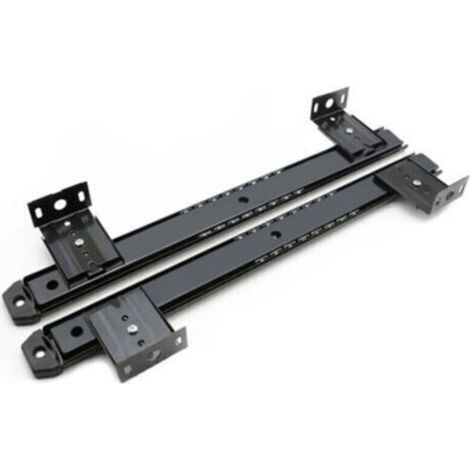 Kugelgelagerte Tastaturschubladenschiene – Verstellbar von 35 bis 575 mm – Schwarz verzinkter Stahl – 2er-Set fürs Büro (1/5)