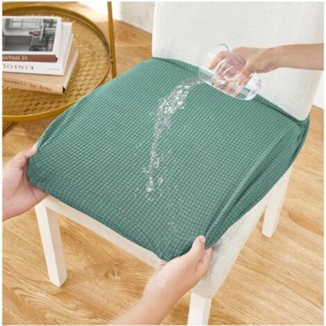 Housse de chaise élastique jacquard imperméable – Pour chaises de salle à manger 34-47 cm – Résistante aux taches et éclaboussures (1/5)