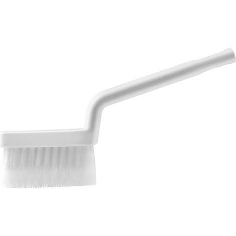Brosse de Nettoyage Rigide à Poignée Confort pour Salles de Bain et Cuisines, Idéale pour Joints et Interstices, Couleur Blanc (1/5)