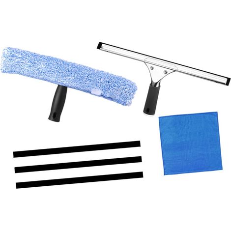 Kit de Nettoyage de Vitres 6 Pièces Raclette et Essuie-Glace en Microfibre Raclette en Microfibre Multifonction pour Fenêtre, Voiture, Salle De Bain (1/5)