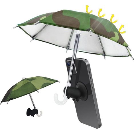 Parapluie pour téléphone portable avec ventouse, protection solaire portable, film protecteur d'écran antireflet pour une utilisation en extérieur. (1/4)