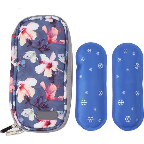 Sac isotherme pour insuline, pochette de transport et de rangement réfrigérée avec fermeture éclair, pour une utilisation intérieure et extérieure (type 4). (1/5)