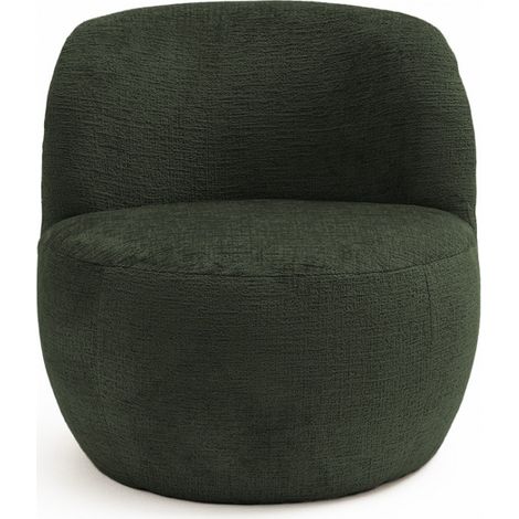 Fauteuil rond en tissu chenille - Vert kaki - Mo (1/5)