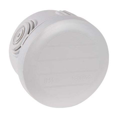 Legrand – Boîte de dérivation ronde étanche Ø60mm hauteur 40mm IP55 – Résistance aux intempéries et UV – 4 entrées directes – 92001 - RAL7035