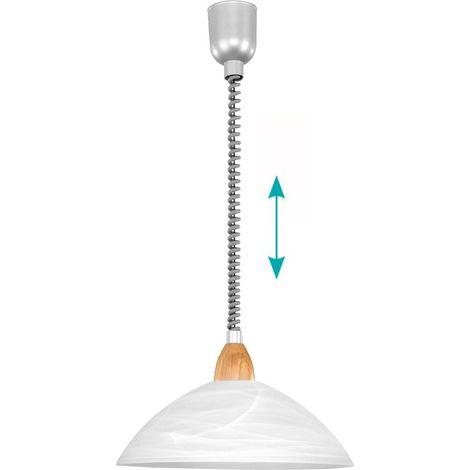 Lampadario A Sospensione Moderno Lord 2 Policarbonato Nichel Vetro 1 Luce E27 (1/5)