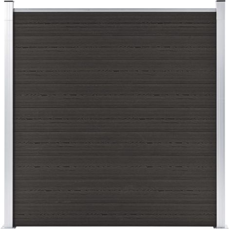 vidaXL Fence Panel WPC 180x186 cm Black