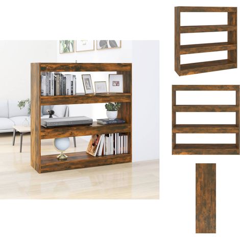Bücherregale & Bücherschränke - Living Bücherregal/Raumteiler Räuchereiche 100×30×103 cm (1/5)