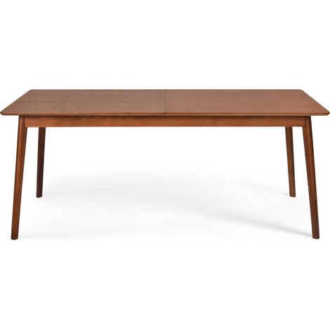 Drawer – Table extensible 180-230cm pour 8 à 12 personnes – Bois foncé – Design scandi contemporain – Rallonge intégrée pour gain de place - 180-230x80cm (1/5)