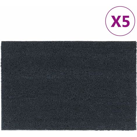 Fußmatten 5 Stk. Dunkelgrau 40x60 cm Kokosfaser Getuftet