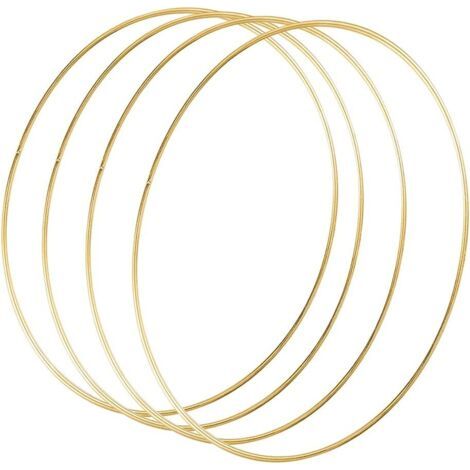 4 Stück, 30 cm Metallreifen zum Herstellen von Kreisen, goldene Metallgirlande für Bastelarbeiten, Hochzeitsdekoration, Windspirale, Wanddekoration. (1/5)