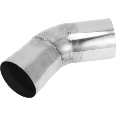Coude D'Échappement 45° Pour Voiture 1 Pièce Acier Inox T304  Acier Inoxydable T304, Diamètre Extérieur 70mm, Longueur de Jambe 100mm, Finition Polie Miroir, Résistant À La Chaleur (1/5)