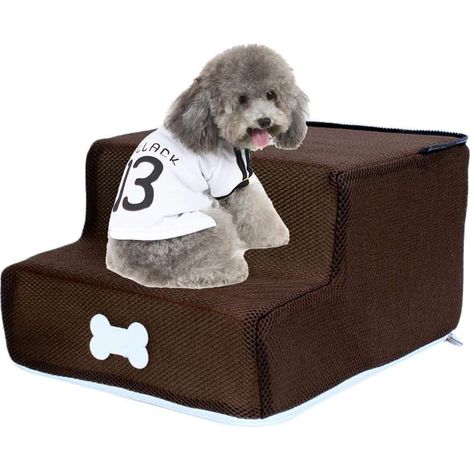 Escalier pour animal domestique recouvert de peluche, tapis (1/4)