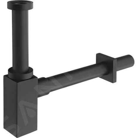 Siphon à bouteille pour lavabo 5/4", diamètre 32 mm, carré, noir mat (1/4)