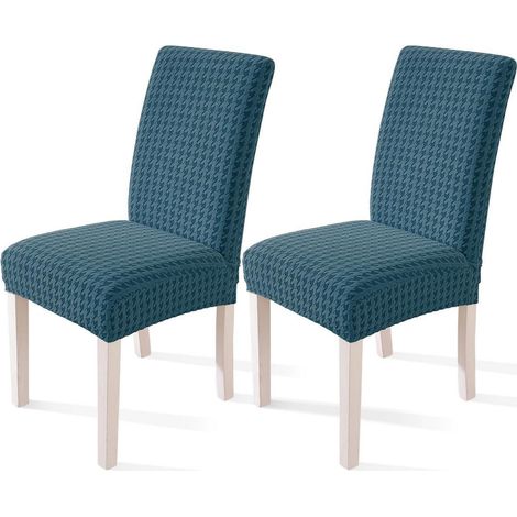 Stuhlhussen 2er Set, Stretch, Kratzfest, Waschbar, Pfauenblau (1/5)