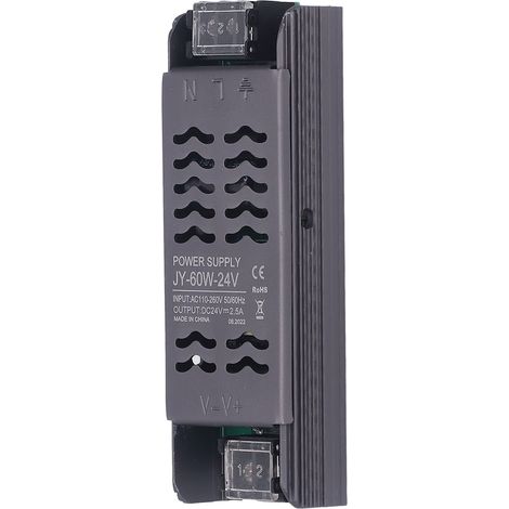 Alimentation 24V 60W IP20, Transformateur LED AC110-260V en Alliage Cuivre-Aluminium à Design Creux