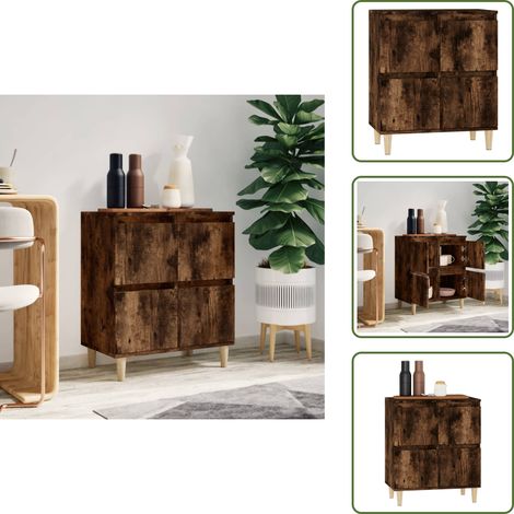 Sideboard Räuchereiche 60x35x70 cm Holzwerkstoff - Schreibtisch - Wohnzimmermöbel - Sideboard - Regal - Holzmöbel (1/5)