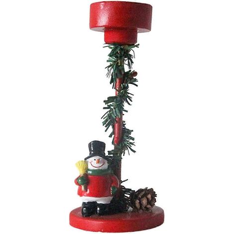 Porte-bougies coniques de Noël, support à bougies, candélabre festif, porte-bougies pour salle à manger, décoration de Noël-Snowman