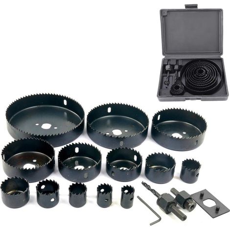 Set mit 16 Lochsägen für Bauzwecke, 19–127 mm, für Holz, Metall und Gips (1/4)
