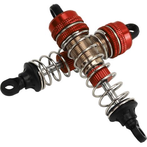 Satz mit 2 hydraulischen Stoßdämpfern aus Aluminiumlegierung (76 mm) für RC-Cars SCY 16101, 16102, 16103 und 16201 (Maßstab 1:16), rot. (1/4)