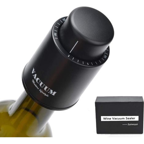 Bouchon À Vide Pour Bouteille De Vin - Étanchéité En Caoutchouc - Silicone Alimentaire - ABS Alimentaire - Pour Bouteilles De Vin Et De Champagne - 2 Pièces (1/5)