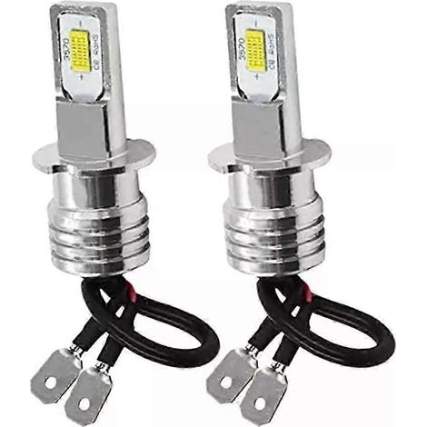 Kit de 2 ampoules LED H3 ultra-lumineuses pour phares antibrouillard, feux de route, blanc 6000K, 100W ( ) (1/5)