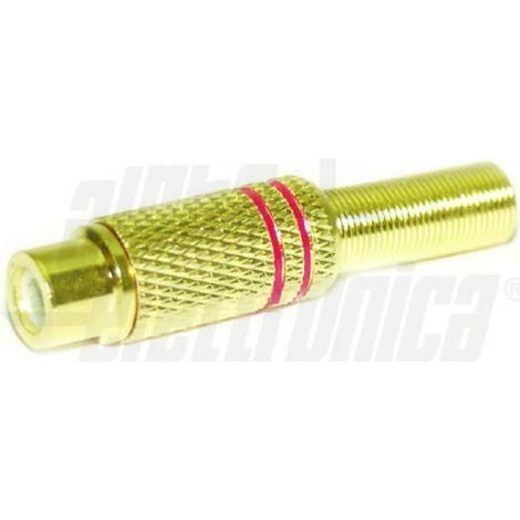 Alpha elettronica 2 prese rca polarizzate con guida cavo a molla rossa 18-75r/b2