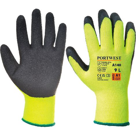 Thermischer Handschuh mit Latex-Beschichtung Farbe: Schwarz Größe XL - Portwest