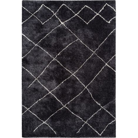 Tapis Géométrique "Orlando" Anthracite 80 x 150 cm (1/4)