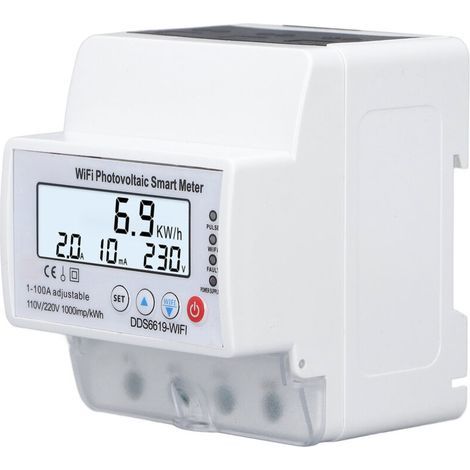 Intelligenter Photovoltaik-Stromzähler mit WLAN-Anbindung, 110 V/220 V, 1–100 A, mit Zeitschaltuhr für Tuya 1PH 4P, bidirektionaler Solarenergiemonitor (1/5)
