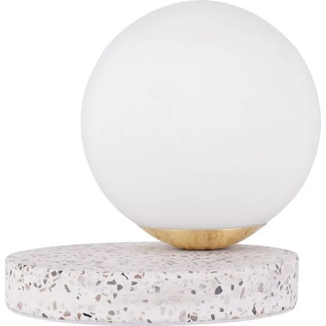 [NEUWERTIG] B-Ware Nova Luce Tischleuchte Tischlampe Beson Grau E14 Led Lampe Beleuchtung Glas