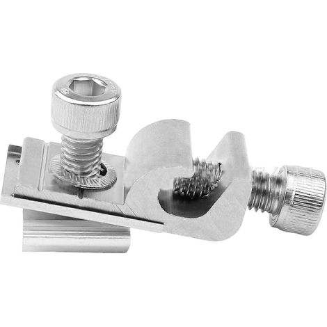 Lot de 10 pinces de mise à la terre en aluminium et acier inoxydable pour panneaux solaires photovoltaïques, compatibles avec les profilés en aluminium (FK-FFY). (1/4)