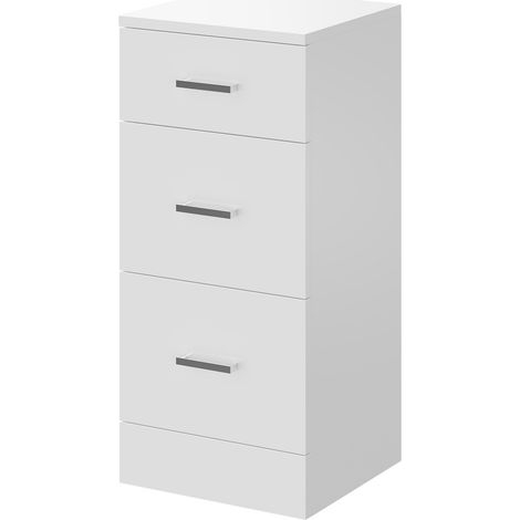 Alexander James Gloss White 350mm x 330mm 3 Drawer Storage Unit (1/5)