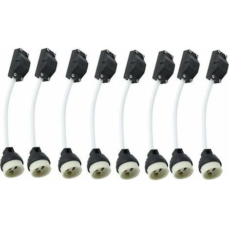 8 pièces douilles en céramique Gu10 avec connecteur de câble 2a 250v support de lampe Gu10 adaptateur de Base de douille avec câble isolé (1/5)
