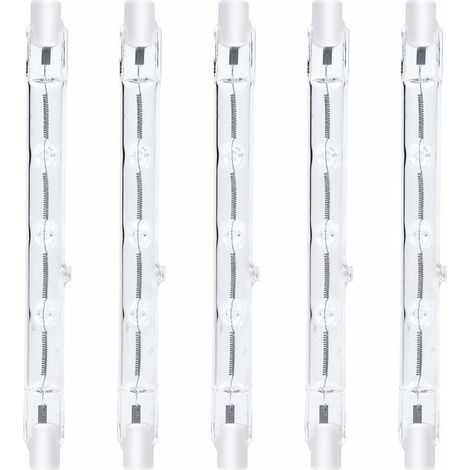 118mm R7s Dimmable ampoule halogène crayon 300W Blanc Chaud 2800K r7s linéaire 3000lm AC220-240V J118 Projecteur Halogène Linéaire pour l’éclairage de paysage, sécurité, lampadaire (5pcs) [Classe éner (1/5)