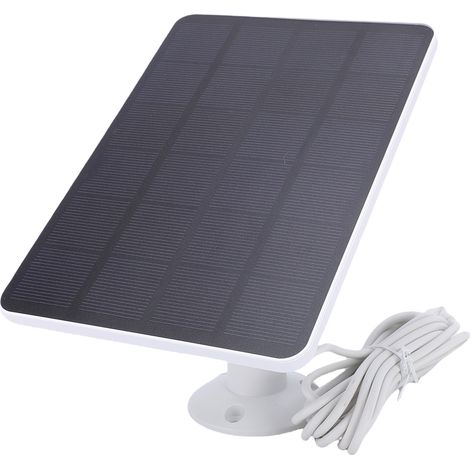 Panneau solaire compatible avec la caméra Google Nest, 10 W, en PET EVA monocristallin étanche, avec câble de 3 m et support réglable (1 pièce). (1/5)