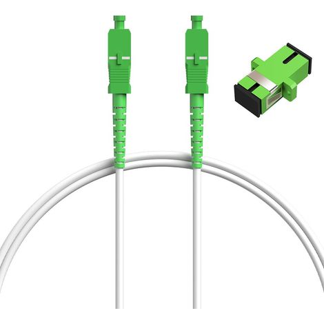 Jarretière fibre optique réseau de 1 m SC/APC vers SC/APC OS2 simplex monomode 9/125 µm LSZH FTTH (1/5)