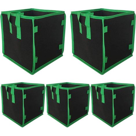 Filiyano-Lot de 5 sacs de culture carrés non tissés avec poignées et pots respirants pour tomates, fleurs, plantes et plus encore (4 gallons) (1/5)