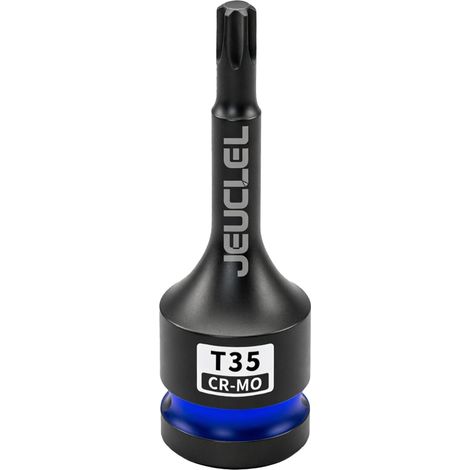 Douille à choc T35 Torx Star 6 points, douille carrée T35 1/2", douille Torx de 7,6 cm de long, en acier Cr-Mo pour rallonger la douille de tournevis (1/5)